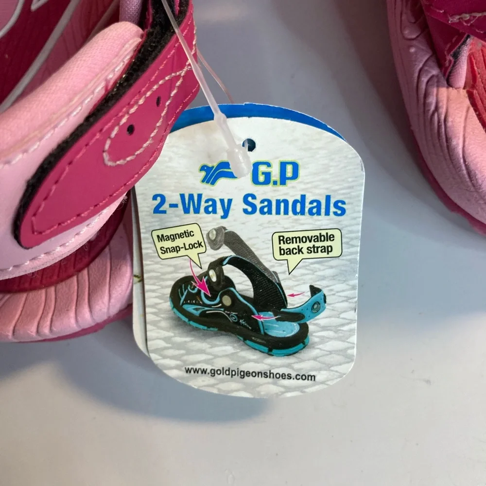 Gold pigeon bicycle pink girls sandals Nwt 34